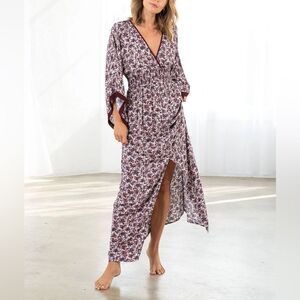 Love Stitch - Daisea Floral Print Kimono Maxi Dress - size M/L NWT